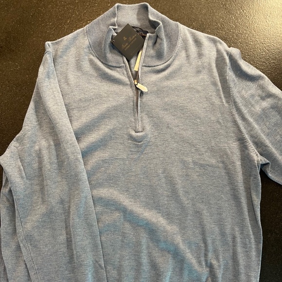 Supima® Cotton Half-Zip Sweater L - Picture 2 of 5